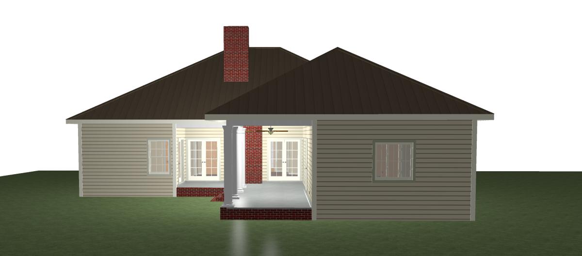 Rear View of this 3-Bedroom,2052 Sq Ft Plan -123-1062