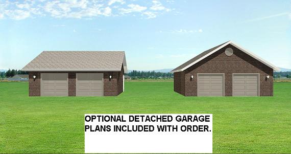 Garage of this 3-Bedroom, 2052 Sq Ft Plan - 123-1064