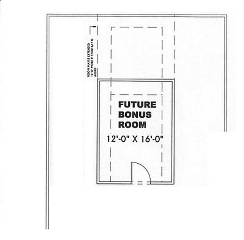 Floor Plan Bonus Room of Southern Plan #123-1069