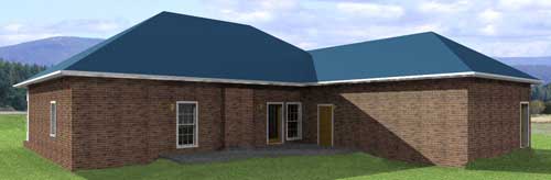 Home Plan Rear Elevation of this 4-Bedroom,1856 Sq Ft Plan -123-1070