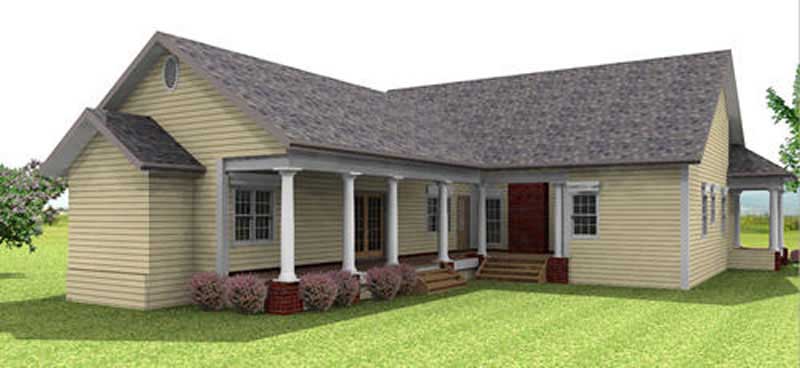 Home Plan Rear Elevation of this 3-Bedroom,2123 Sq Ft Plan -123-1072