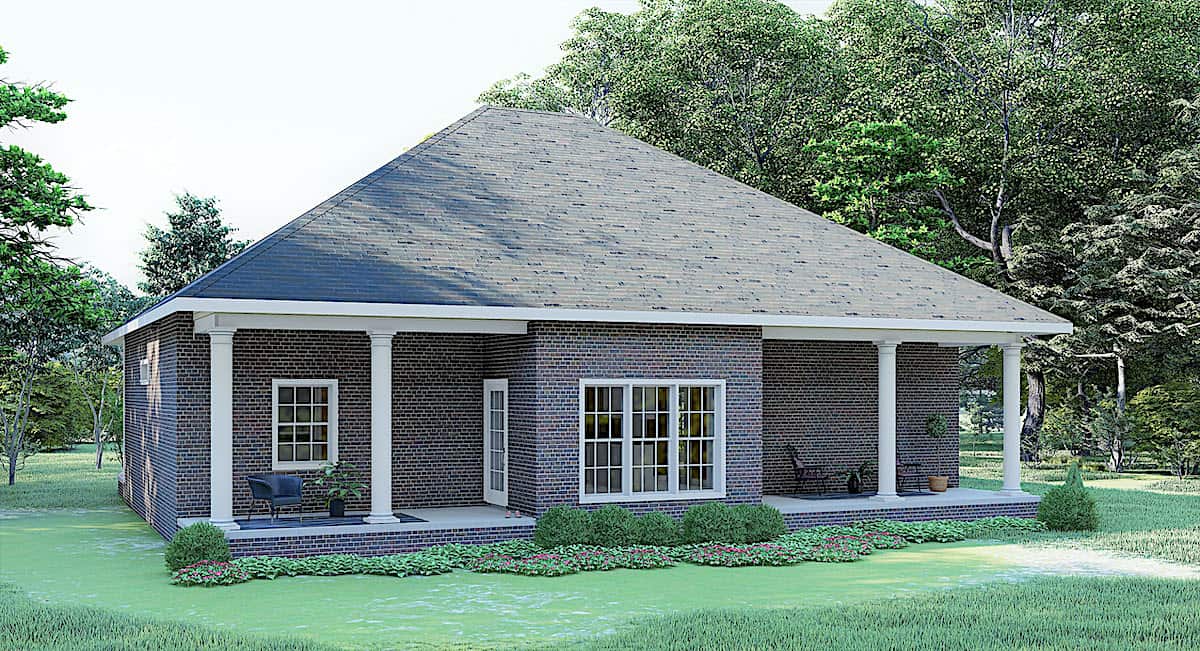 Rear View of this 3-Bedroom, 1640 Sq Ft Plan - 123-1074