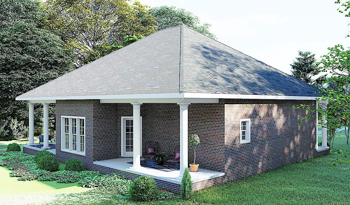 Left Side View of this 3-Bedroom, 1640 Sq Ft Plan - 123-1074