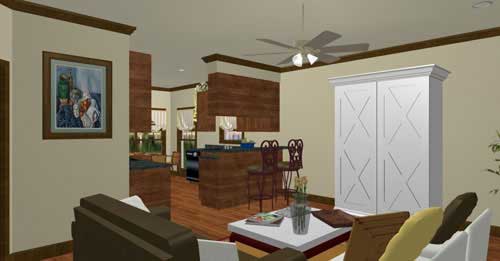 Great Room of this 3-Bedroom, 1327 Sq Ft Plan - 123-1075