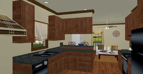 Kitchen of this 3-Bedroom, 1327 Sq Ft Plan - 123-1075
