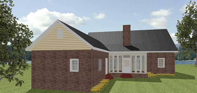 Home Plan Rear Elevation of this 3-Bedroom,2337 Sq Ft Plan -123-1076