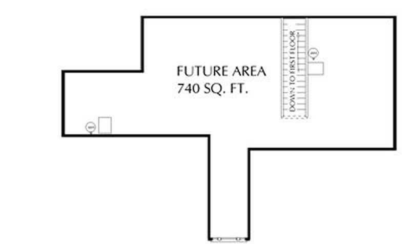 Floor Plan Bonus Room of Southern Plan #123-1076