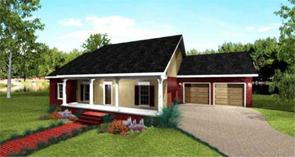 Front View of this 4-Bedroom, 1729 Sq Ft Plan - 123-1078
