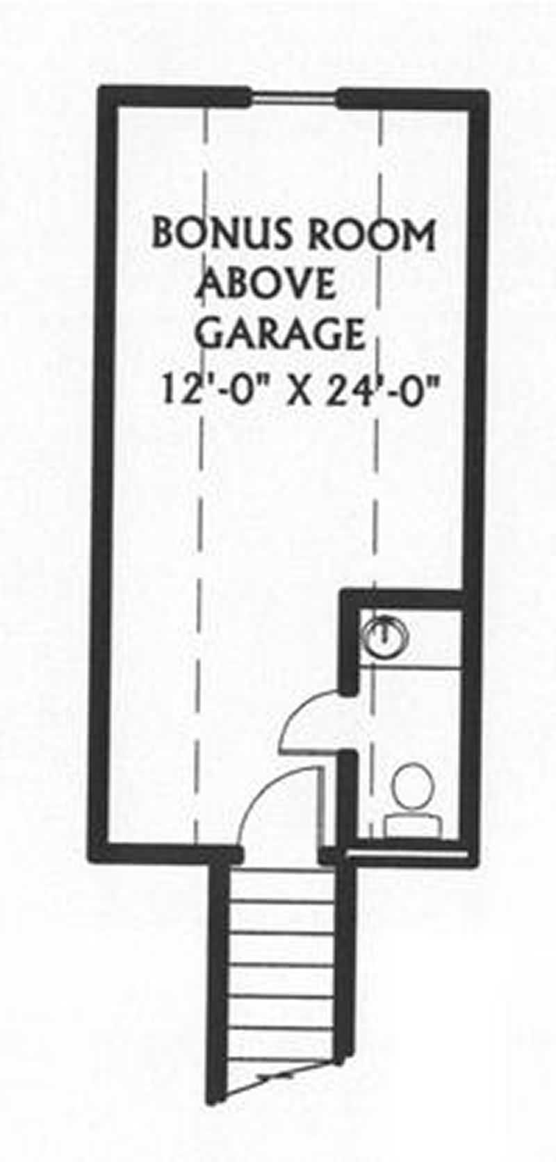 Floor Plan Bonus Room of Country Plan #123-1080