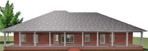 Home Plan Rear Elevation of this 4-Bedroom,2380 Sq Ft Plan -123-1081