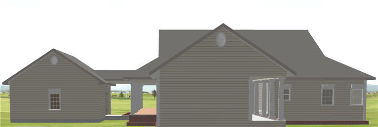 Home Plan Rear Elevation of this 4-Bedroom,2452 Sq Ft Plan -123-1082