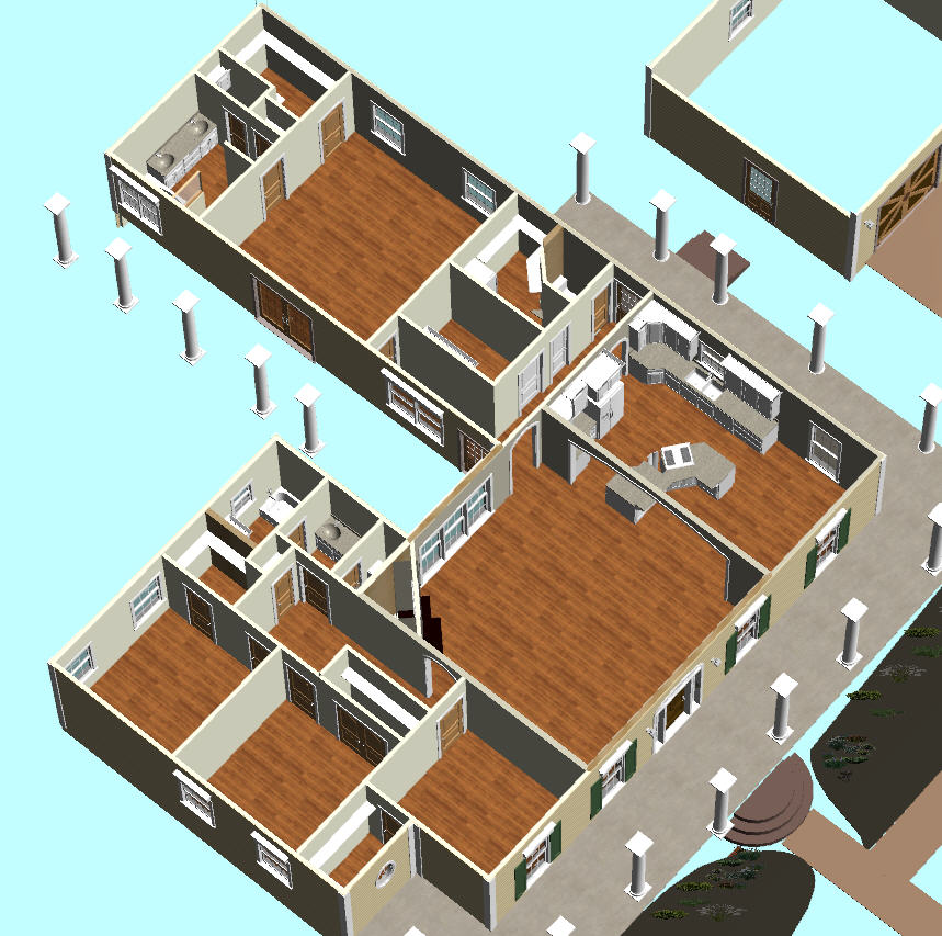 3D Floor Plan of this 4-Bedroom, 2452 Sq Ft Plan - 123-1082