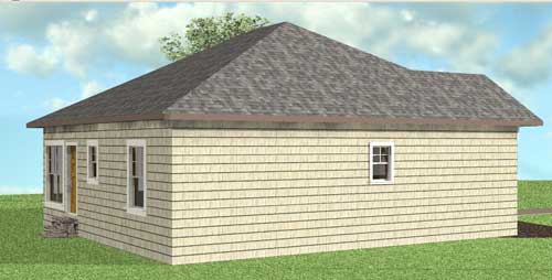 Home Plan Left Elevation of this 2-Bedroom,1073 Sq Ft Plan -123-1083