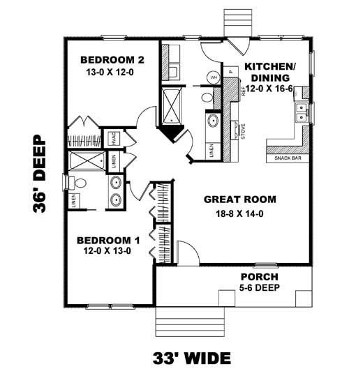 Floor Plan First Story of Country Plan #123-1083
