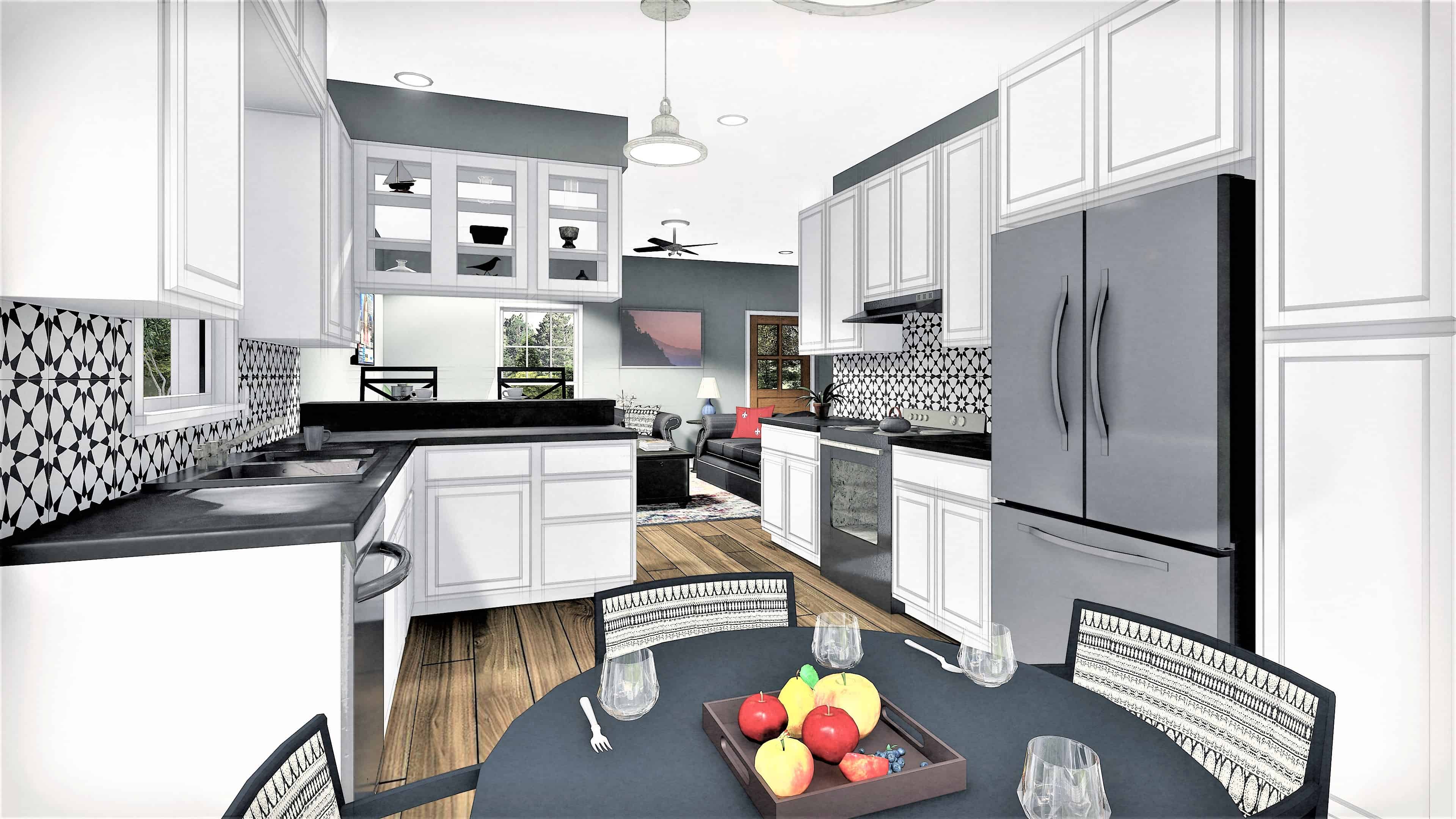 Kitchen of this 3-Bedroom, 1260 Sq Ft Plan - 123-1084