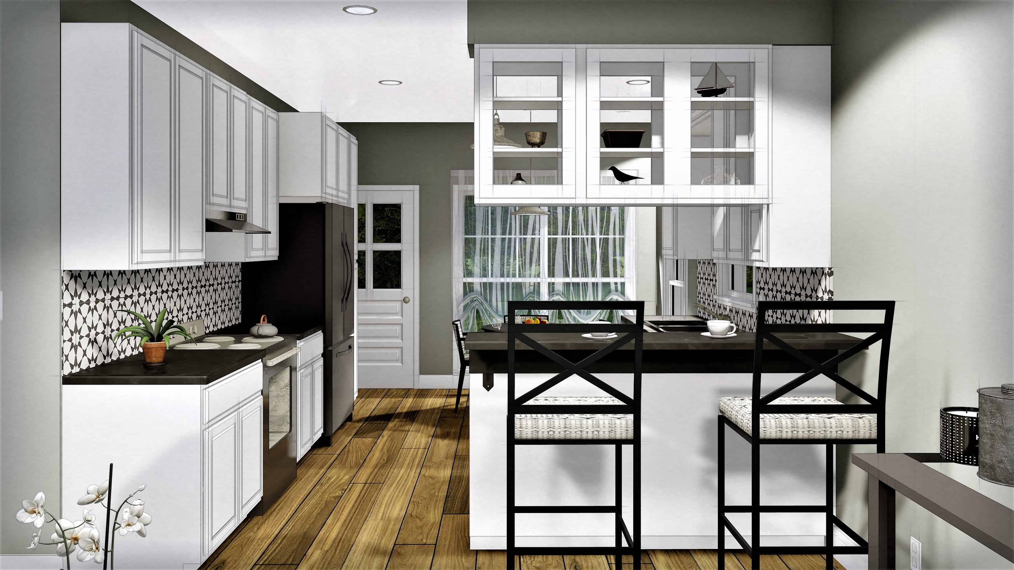 Kitchen of this 3-Bedroom, 1260 Sq Ft Plan - 123-1084