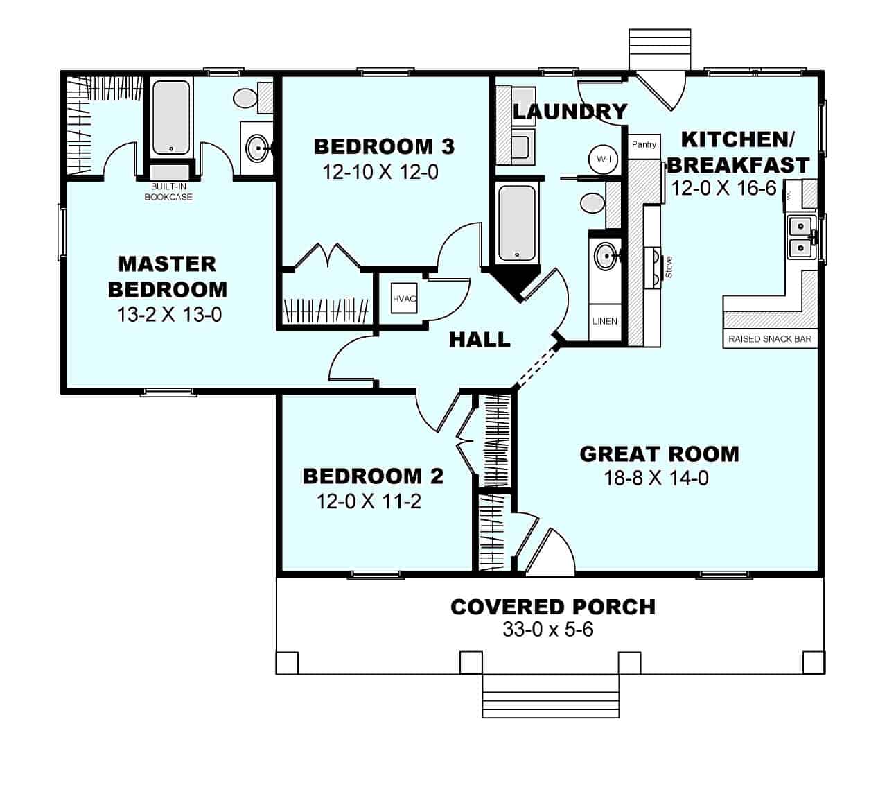 Floor Plan First Story of Country Plan #123-1084