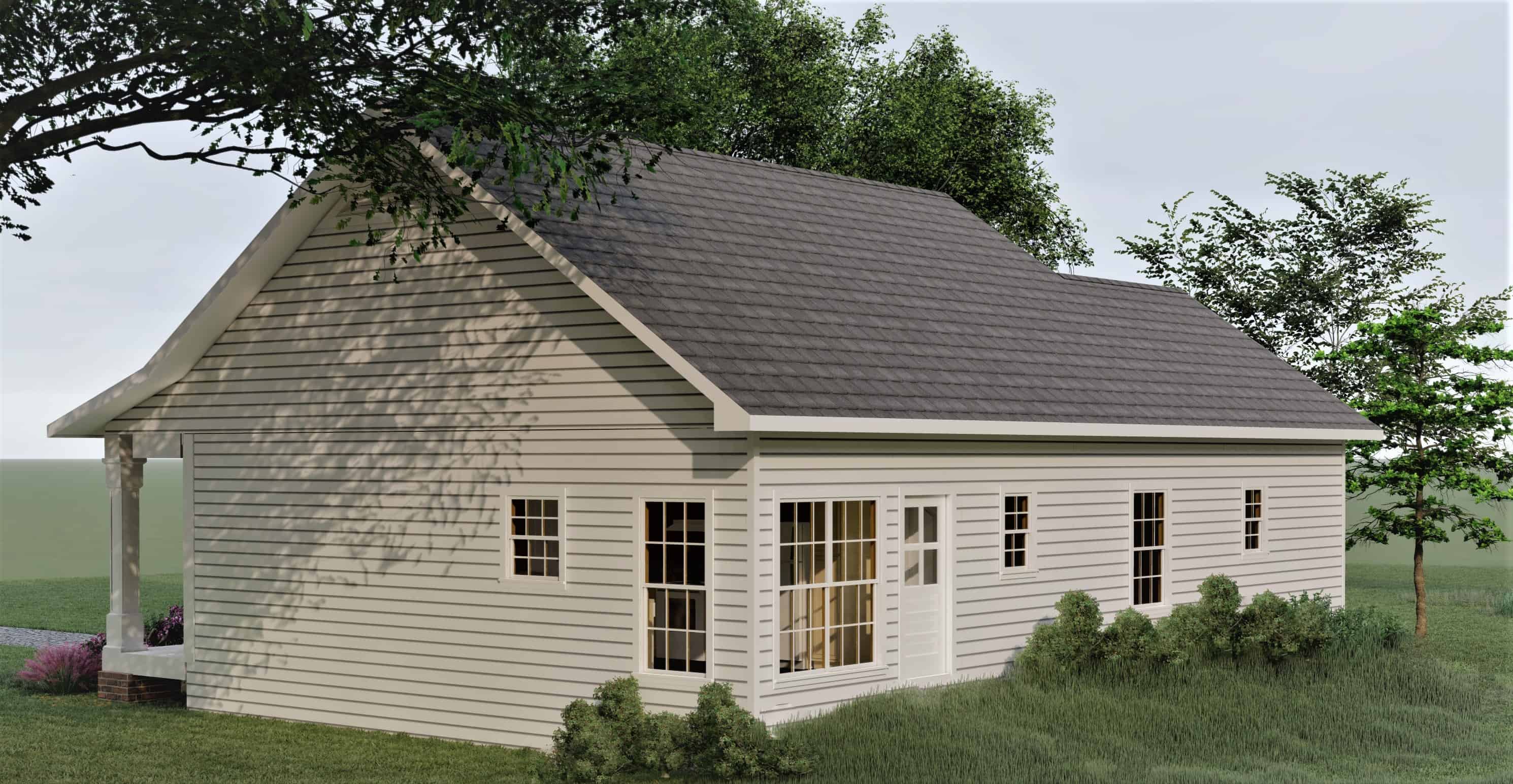 Home Plan Rear Elevation of this 3-Bedroom,1260 Sq Ft Plan -123-1084