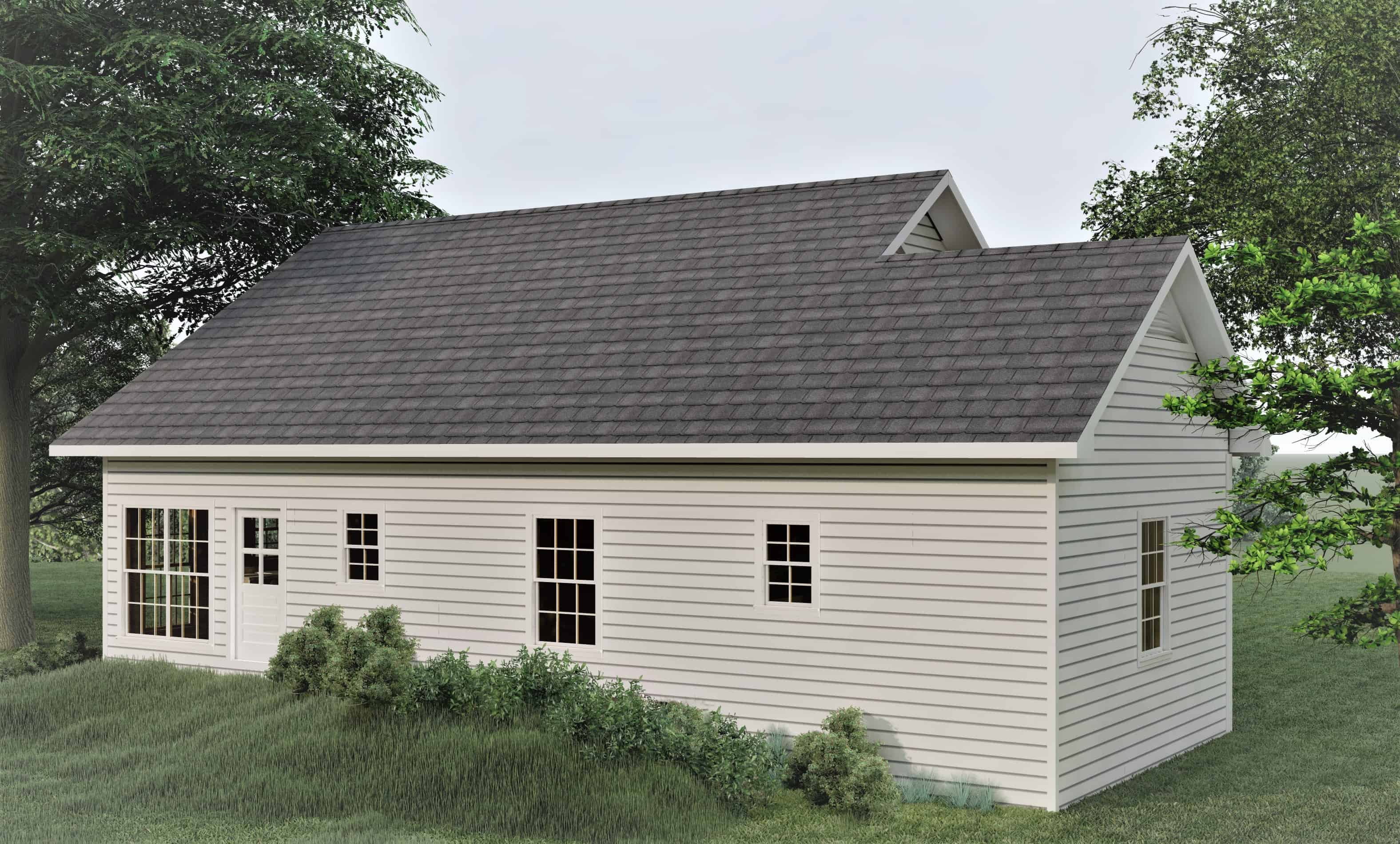 Home Plan Rear Elevation of this 3-Bedroom,1260 Sq Ft Plan -123-1084