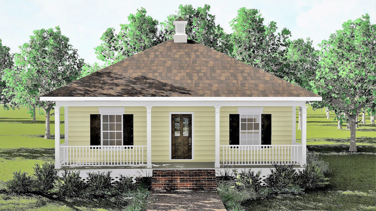 Front View of this 2-Bedroom, 864 Sq Ft Plan - 123-1085
