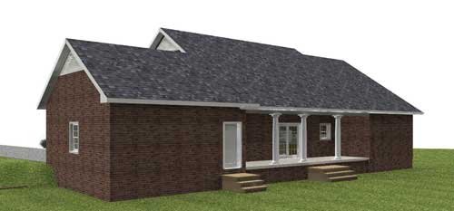 Home Plan Rear Elevation of this 3-Bedroom,1629 Sq Ft Plan -123-1086