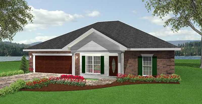 Home Plan Front Elevation of this 3-Bedroom,1500 Sq Ft Plan -123-1089