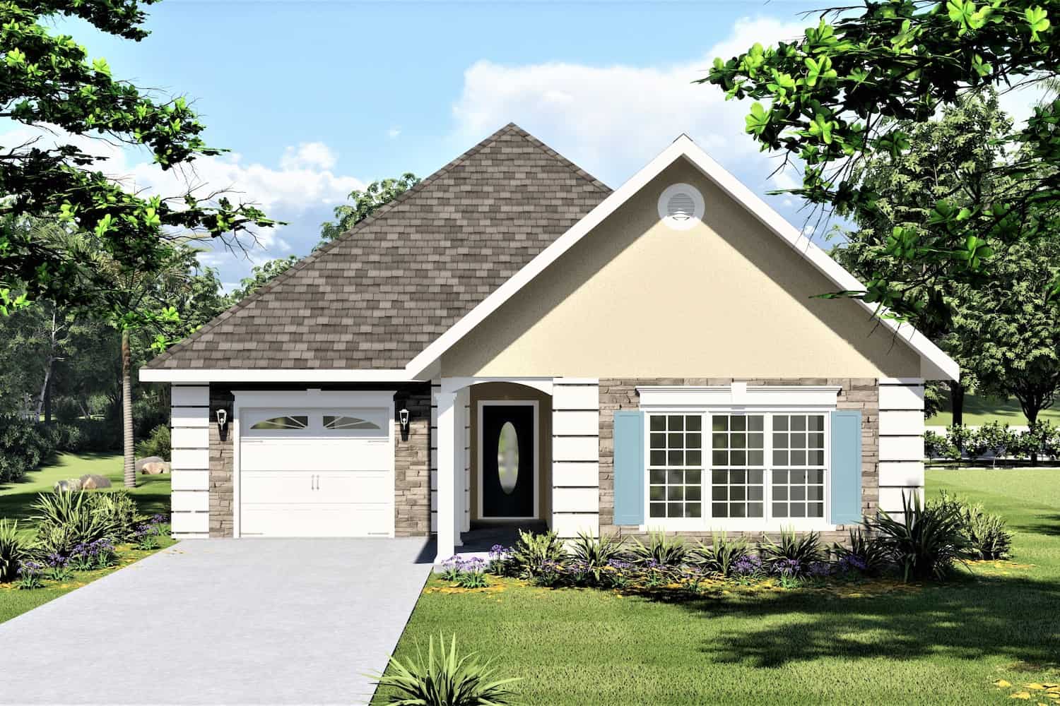 Front View of this 2-Bedroom, 1312 Sq Ft Plan - 123-1090