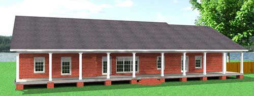Home Plan Rear Elevation of this 4-Bedroom,2380 Sq Ft Plan -123-1091
