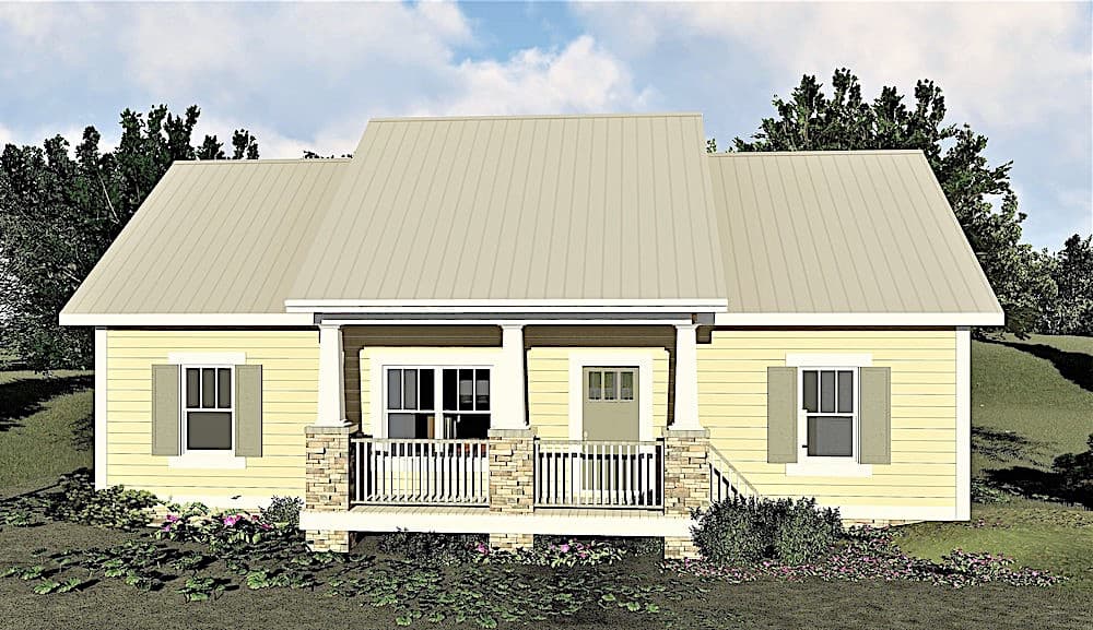 Front View of this 3-Bedroom, 1311 Sq Ft Plan - 123-1094