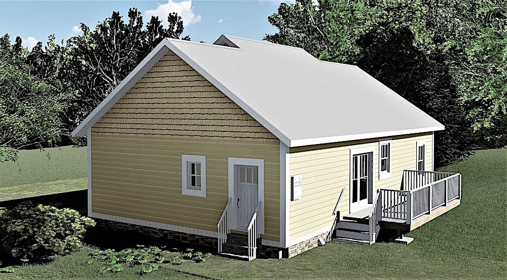 Rear View of this 3-Bedroom, 1311 Sq Ft Plan - 123-1094
