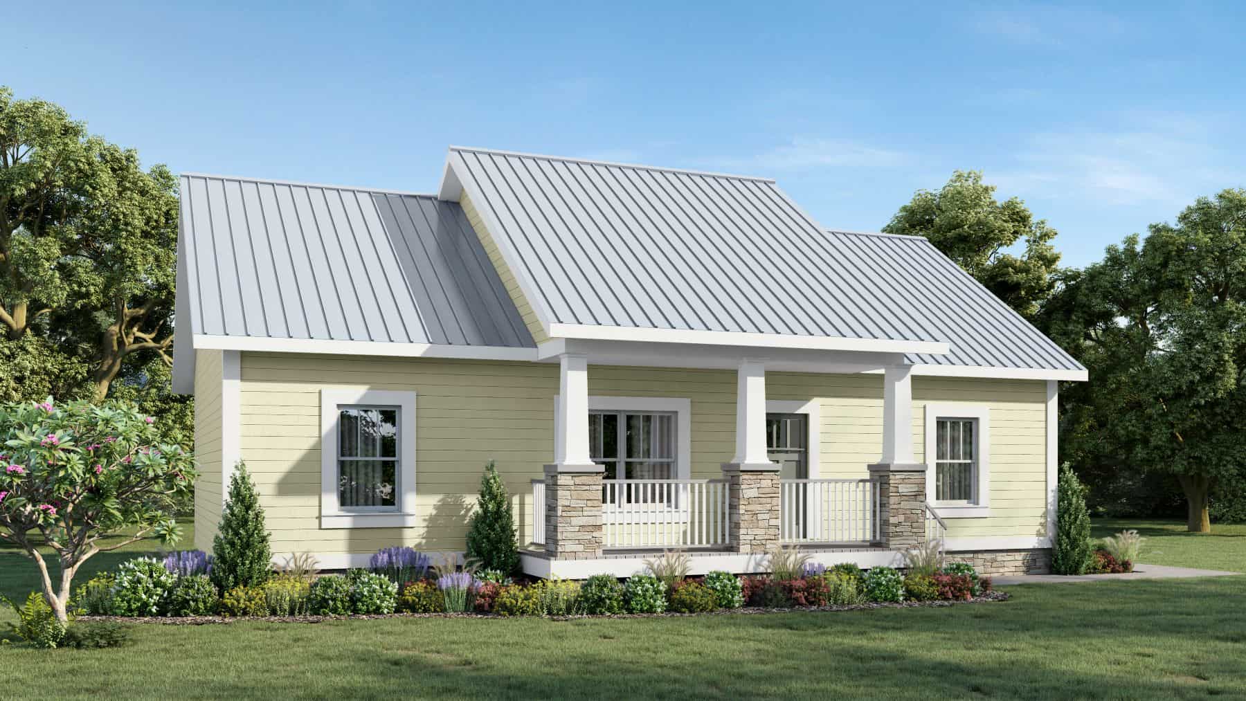 Front elevation of Ranch home (ThePlanCollection: House Plan #123-1094)