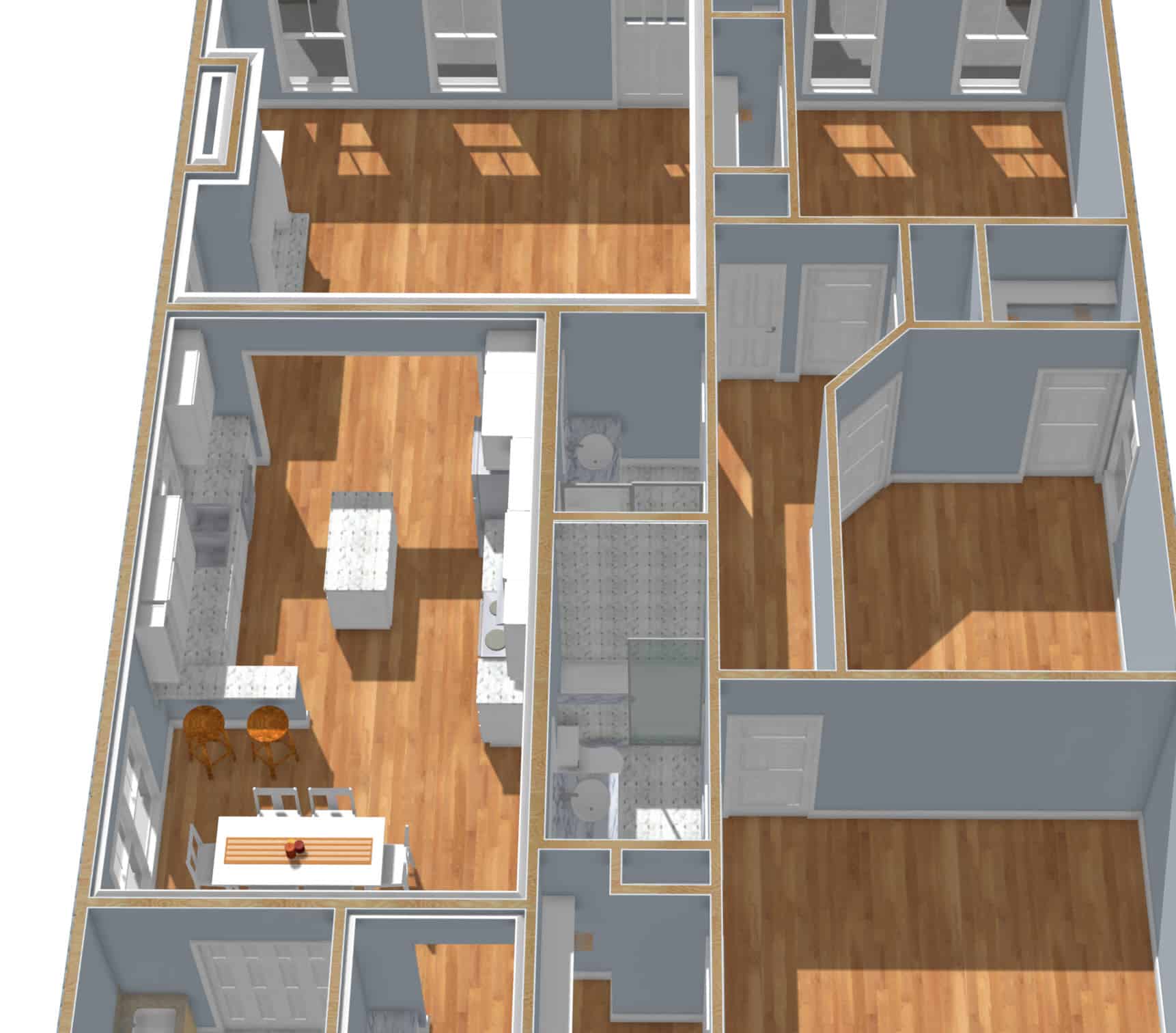 3D Floor Plan of this 3-Bedroom, 1587 Sq Ft Plan - 123-1095