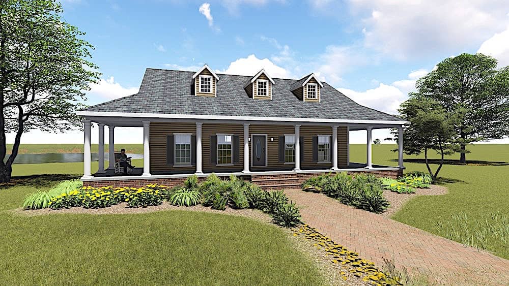 Front View of this 3-Bedroom, 1717 Sq Ft Plan - 123-1097