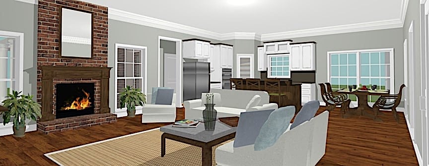 Great Room of this 3-Bedroom, 1717 Sq Ft Plan - 123-1097