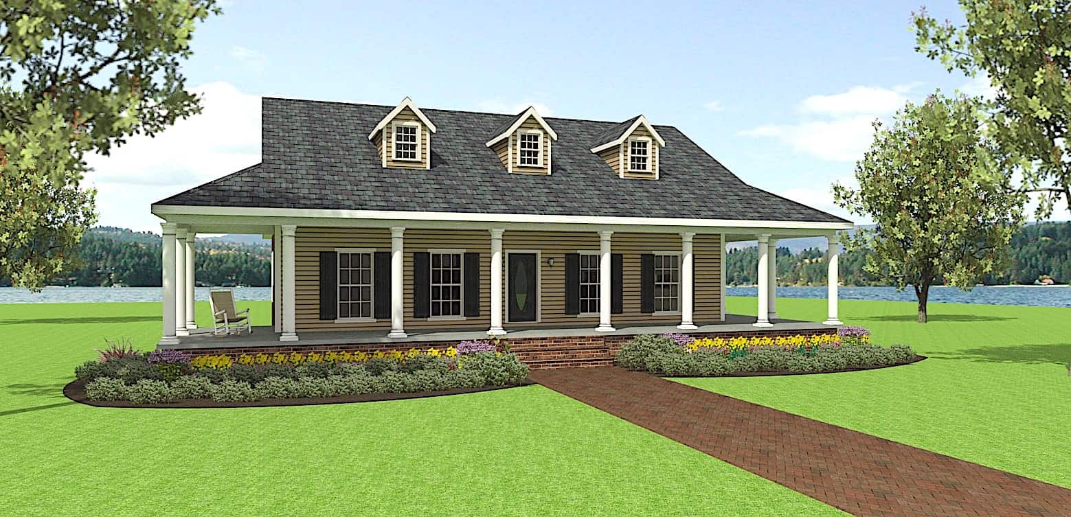 Front View of this 3-Bedroom, 1717 Sq Ft Plan - 123-1097