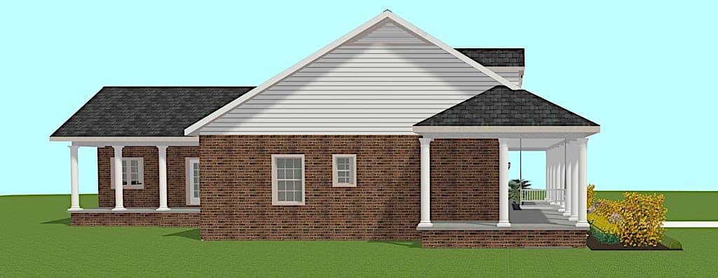 Home Plan Left Elevation of this 3-Bedroom,1717 Sq Ft Plan -123-1097