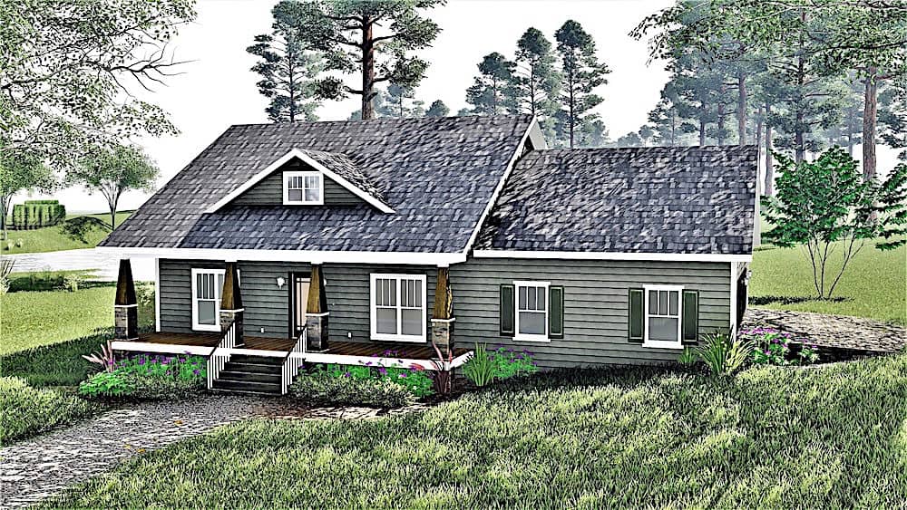 Front View of this 2-Bedroom, 1882 Sq Ft Plan - 123-1098