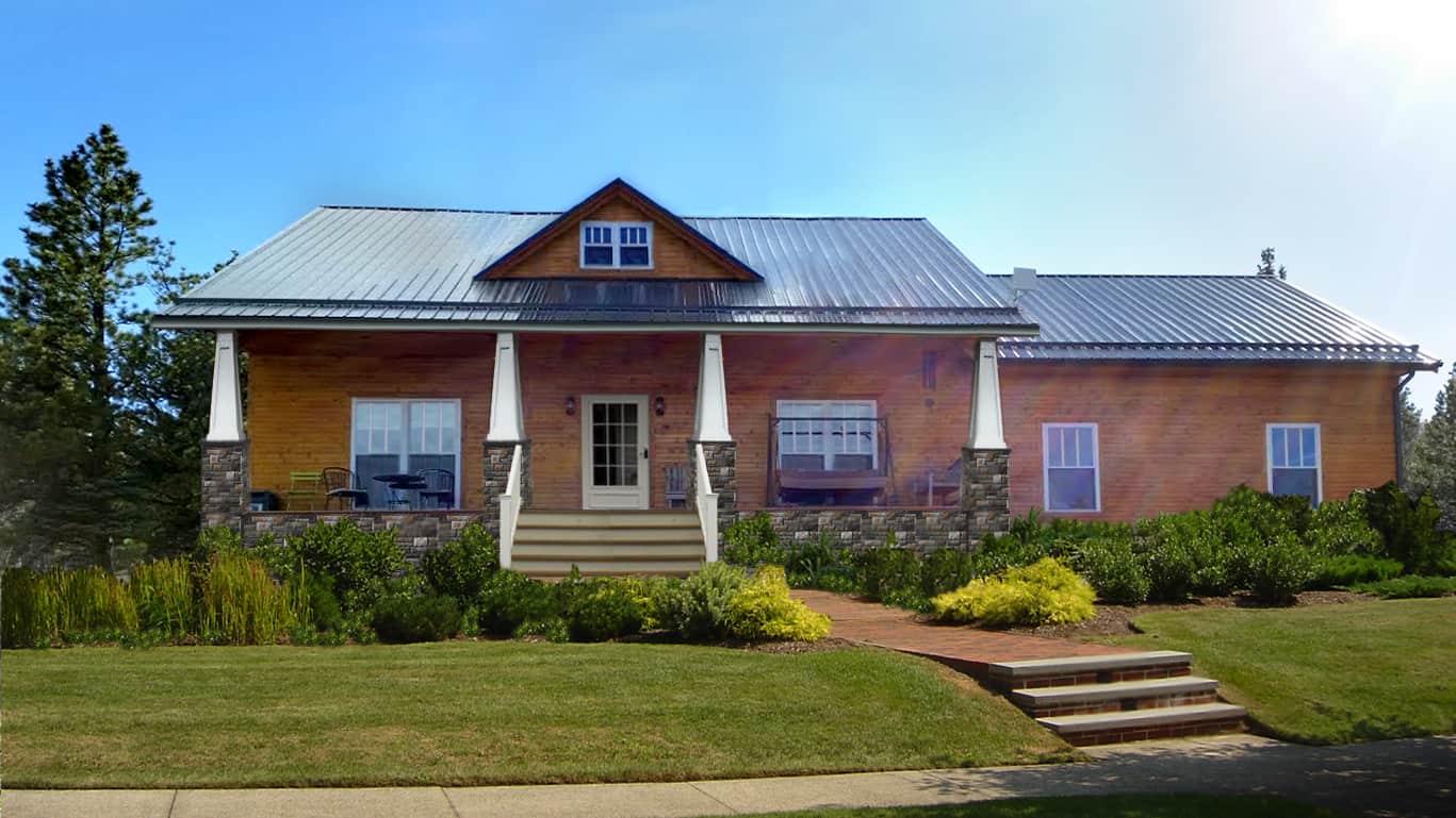 Front elevation of Farmhouse home (ThePlanCollection: House Plan #123-1098)