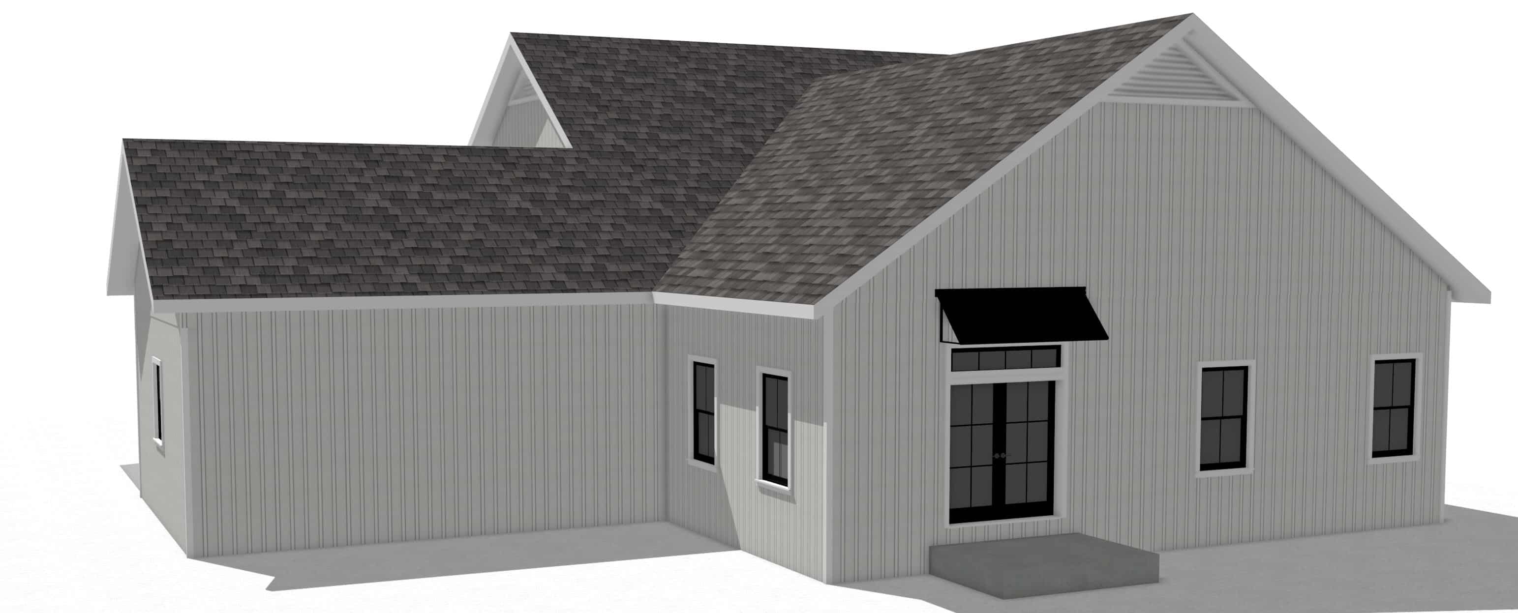Home Plan Rear Elevation of this 3-Bedroom,1908 Sq Ft Plan -123-1099