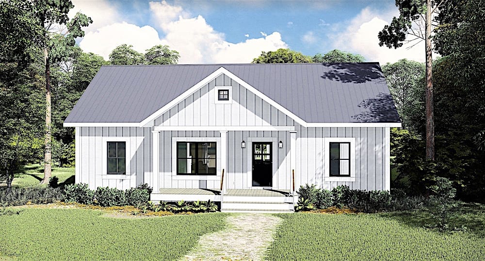 Ranch home (ThePlanCollection: Plan #123-1100)
