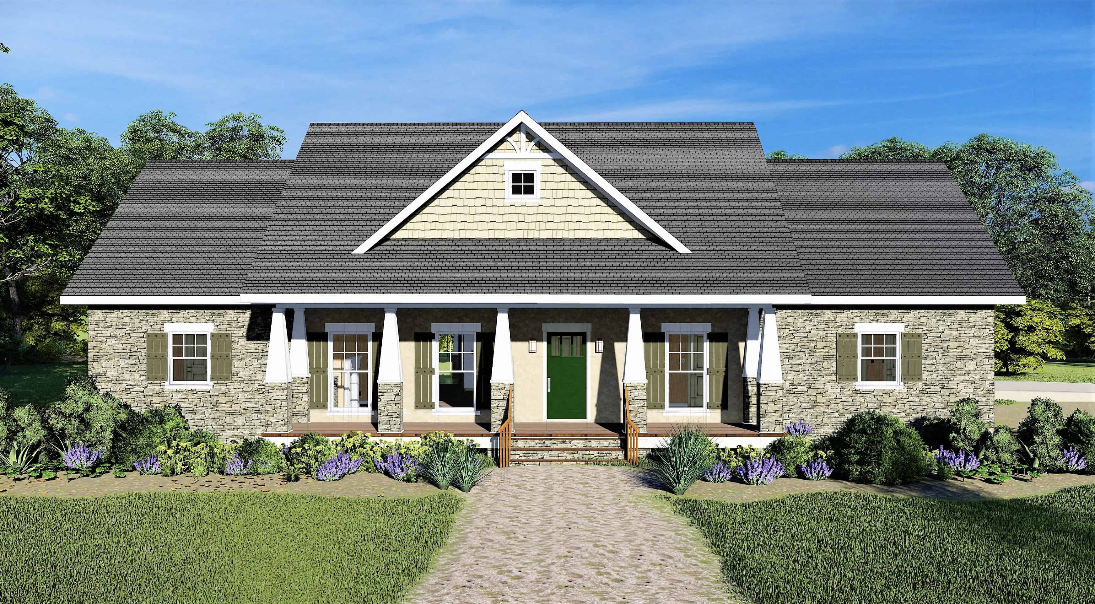 Ranch home (ThePlanCollection: Plan #123-1105)