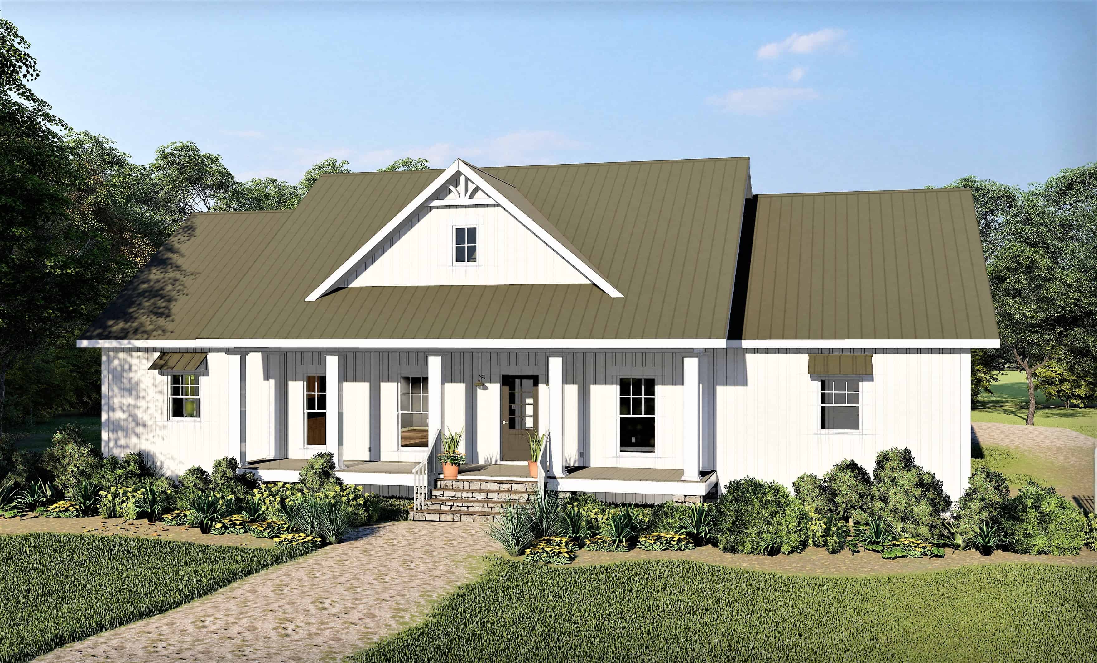 Ranch home (ThePlanCollection: Plan #123-1106)