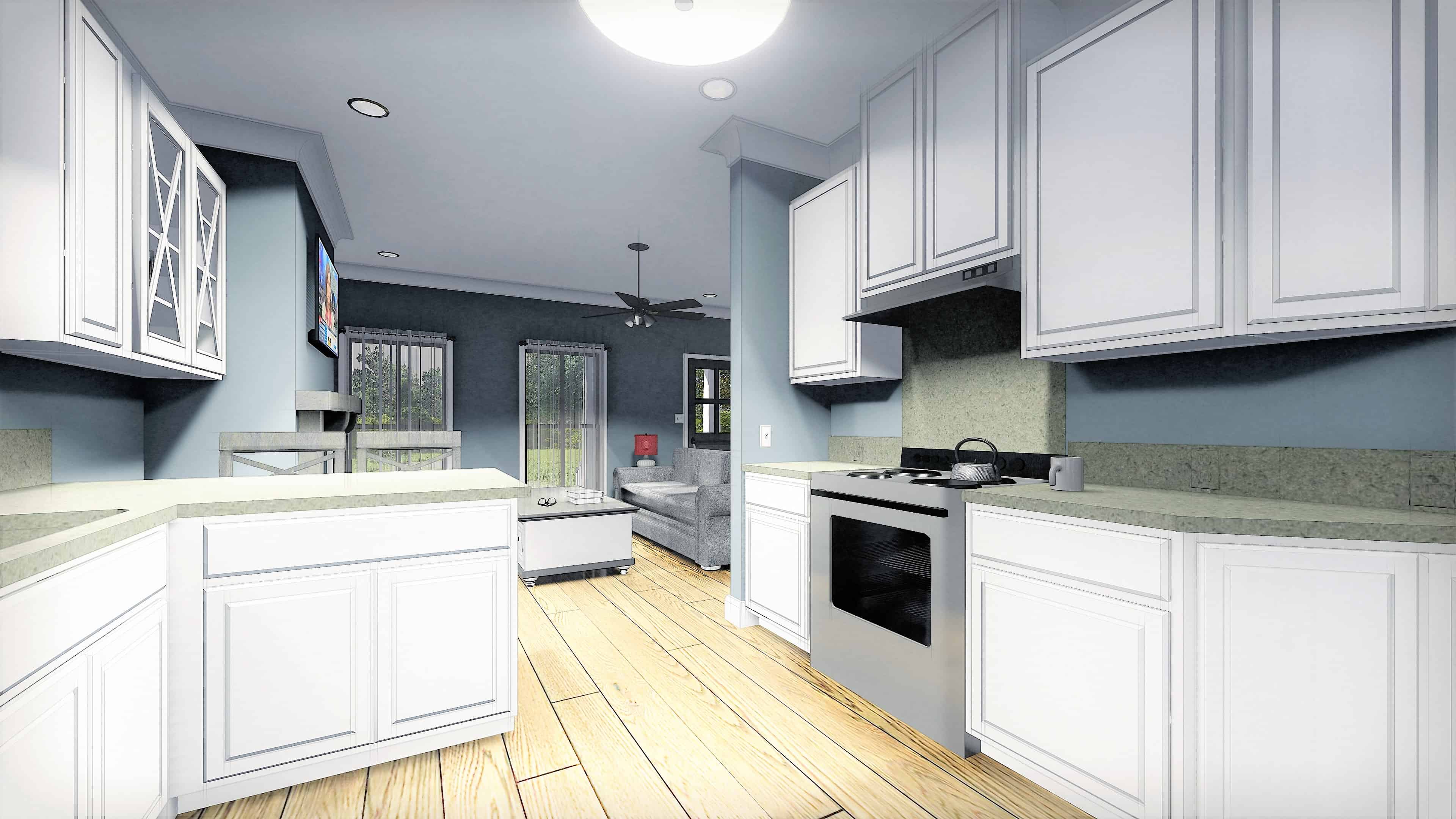 Kitchen of this 2-Bedroom, 890 Sq Ft Plan - 123-1109