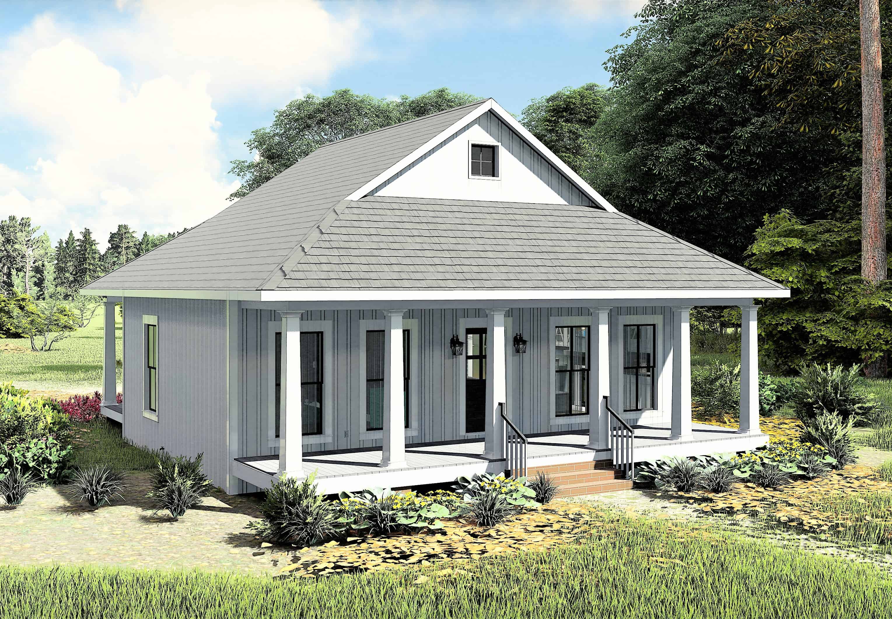 Left Side View of this 2-Bedroom, 890 Sq Ft Plan - 123-1109
