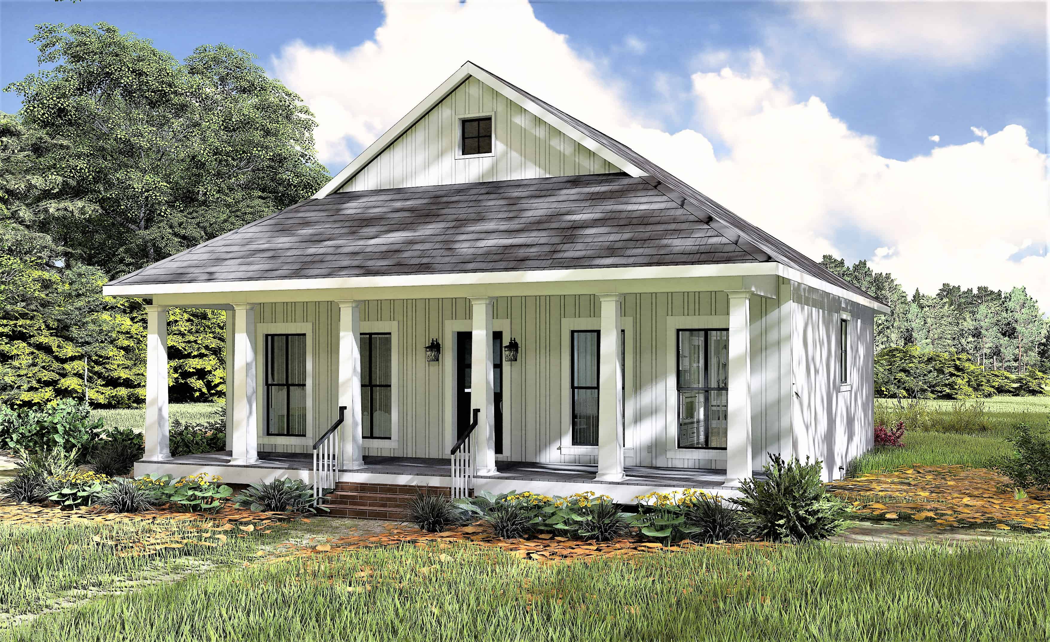 Right Side View of this 2-Bedroom, 890 Sq Ft Plan - 123-1109