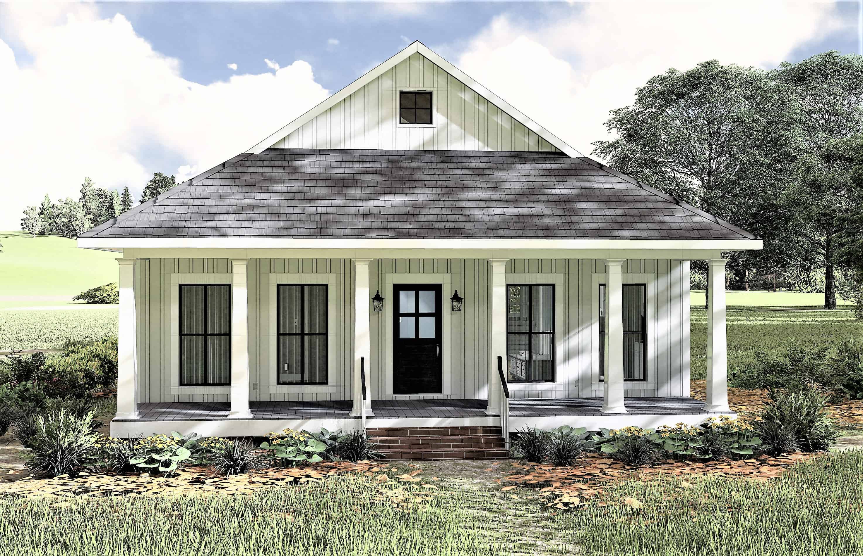Front View of this 2-Bedroom, 890 Sq Ft Plan - 123-1109
