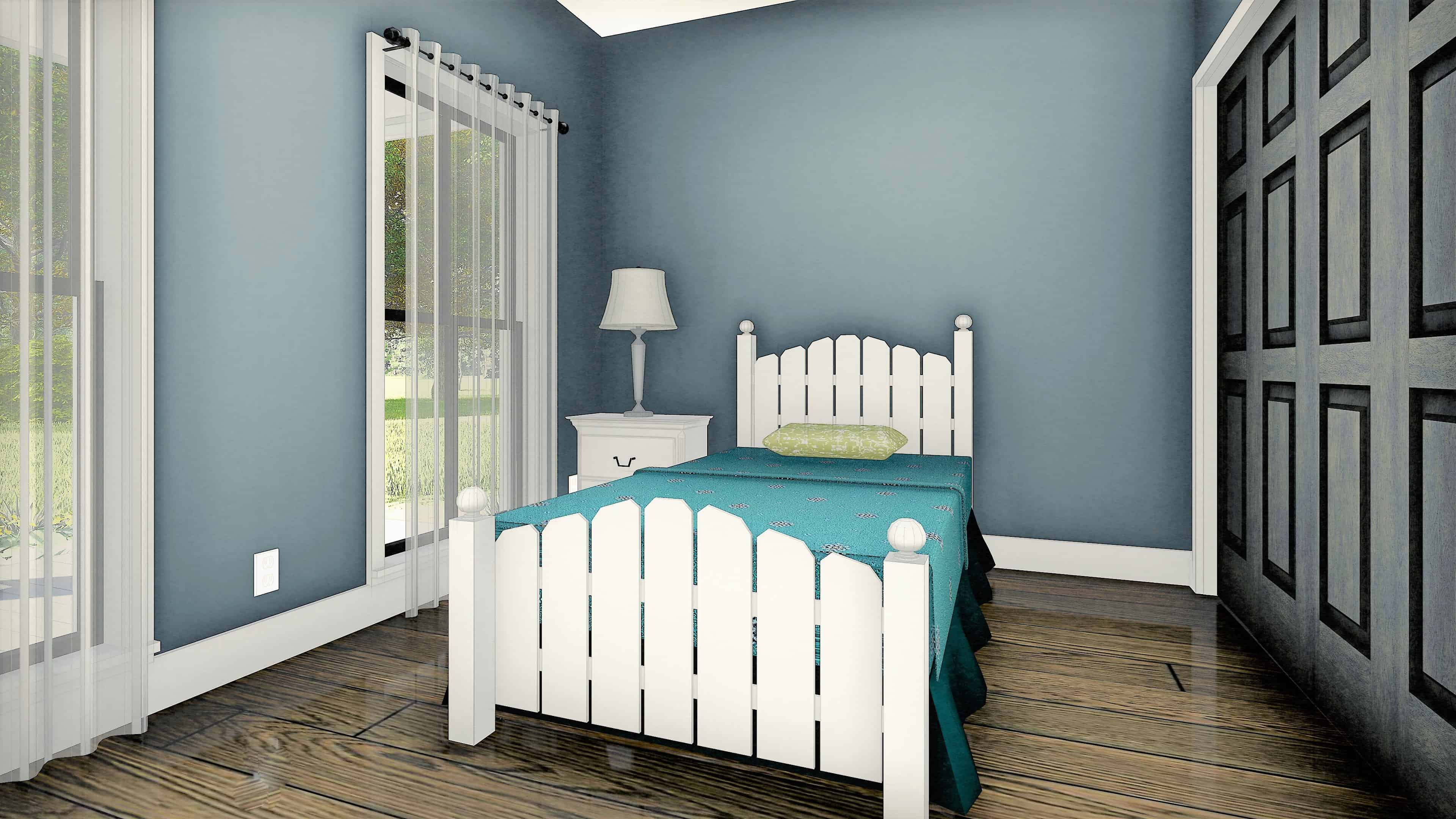 Bedroom of this 2-Bedroom, 890 Sq Ft Plan - 123-1109