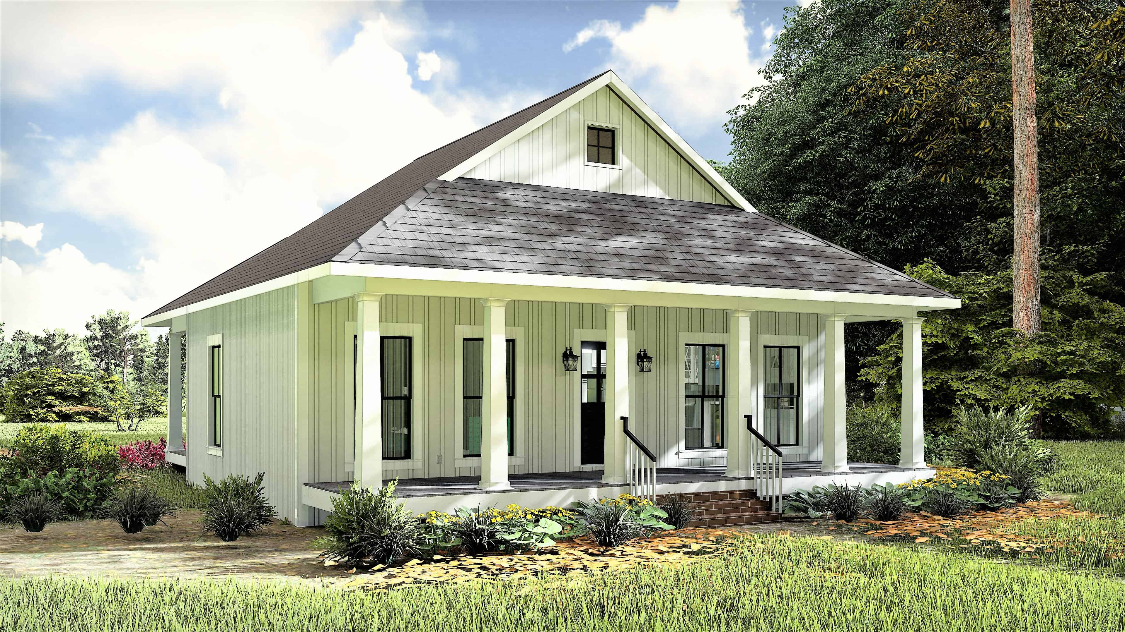 Front View of this 2-Bedroom, 890 Sq Ft Plan - 123-1109
