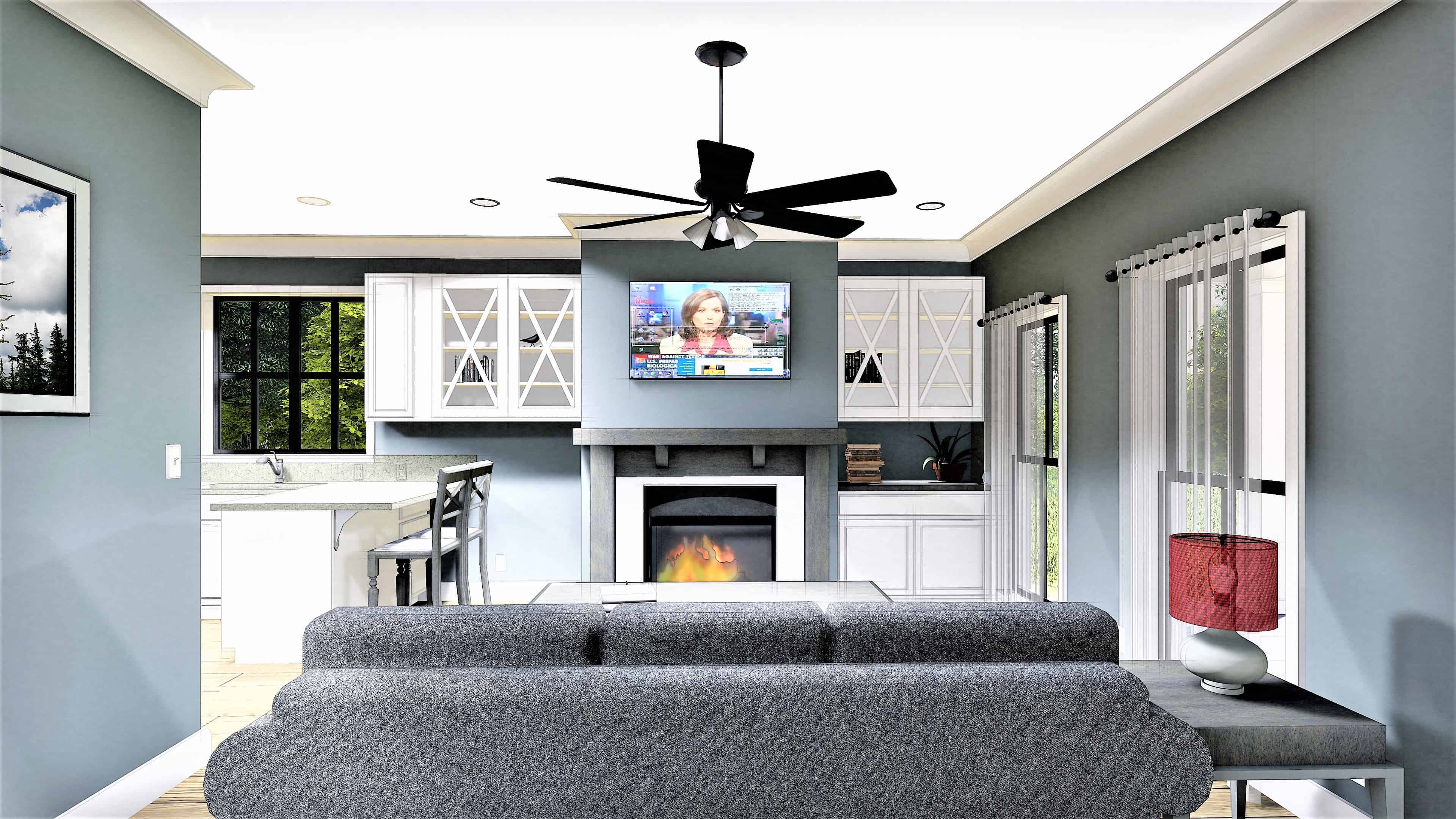 Great Room of this 2-Bedroom, 890 Sq Ft Plan - 123-1109
