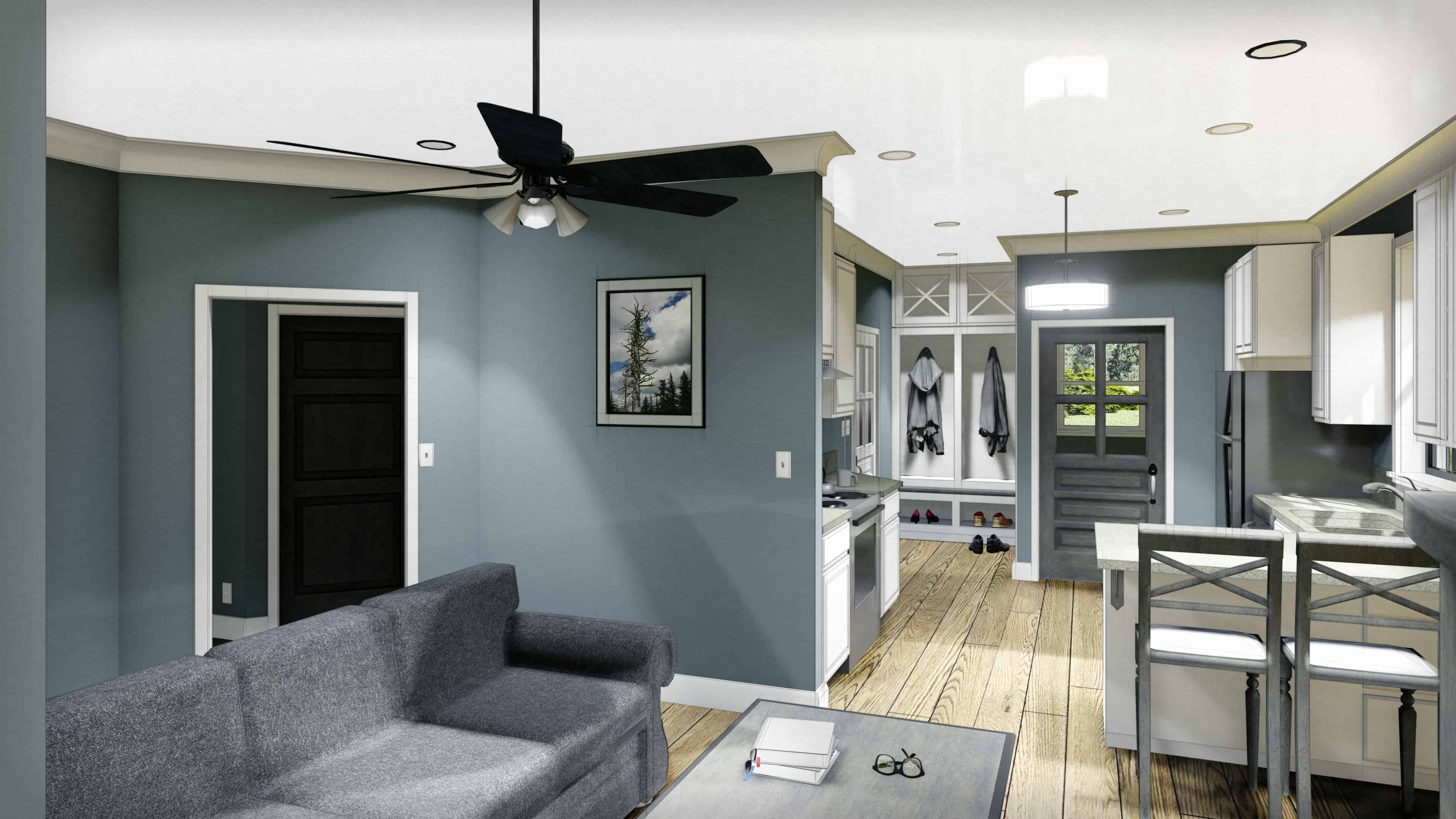Great Room of this 2-Bedroom, 890 Sq Ft Plan - 123-1109